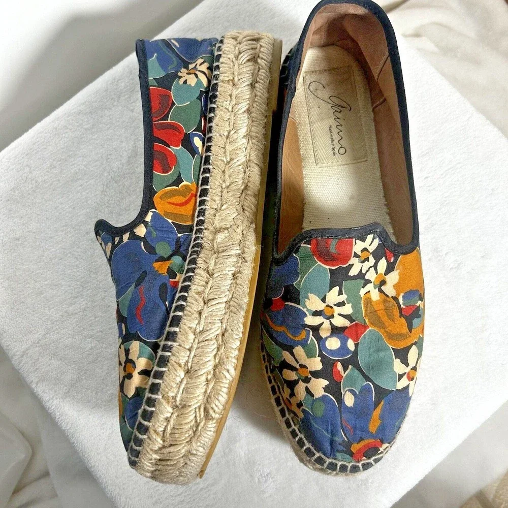 Gaimo Womens Espadrilles Shoes Vibrant Blue Multicolored Floral Size EU 40/ 9.5